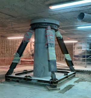 Rehabilitació i reforç dels pilars de la planta soterrada d'un dels edificis referencia a Barcelona